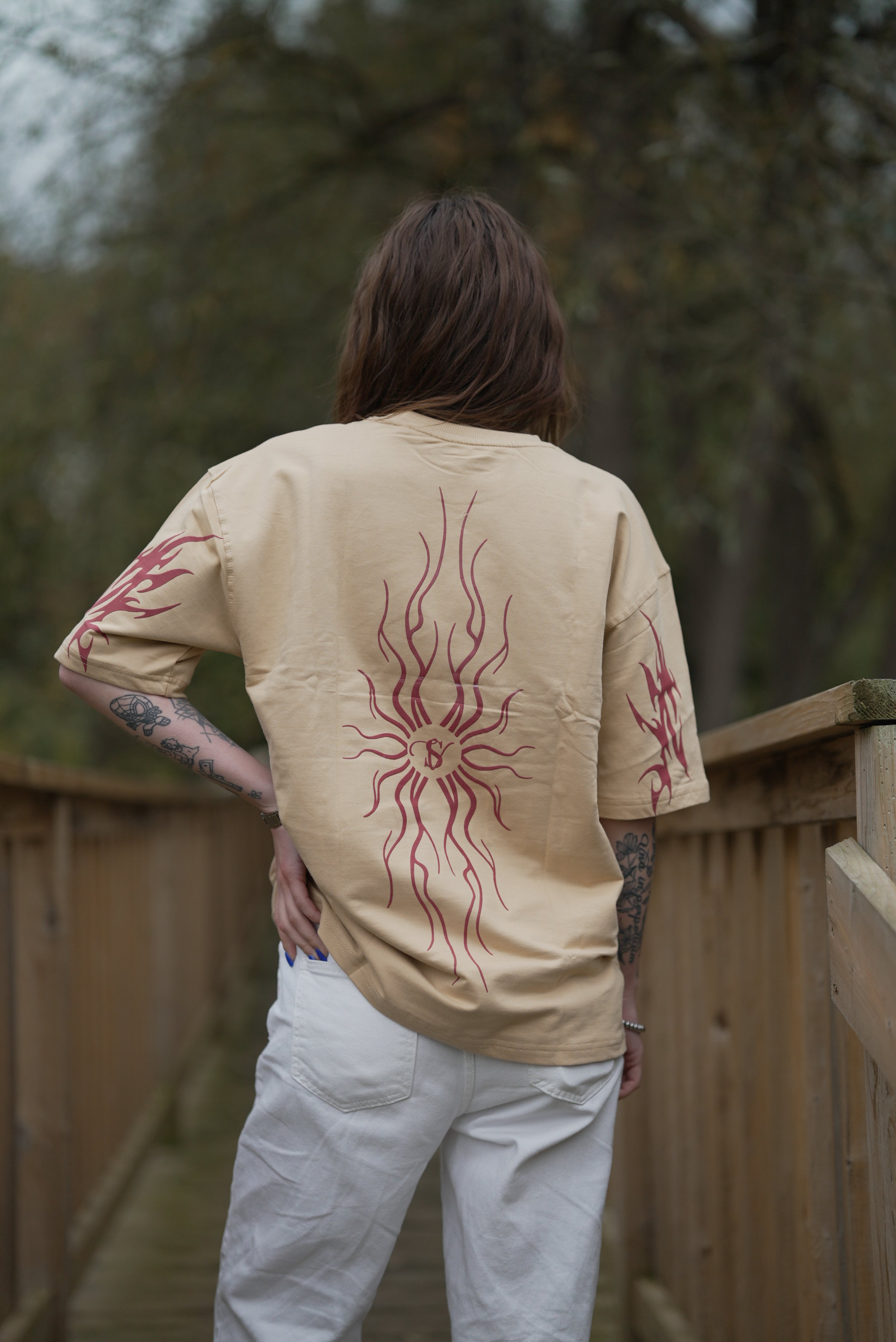 Beige Blazing Aura T-Shirt