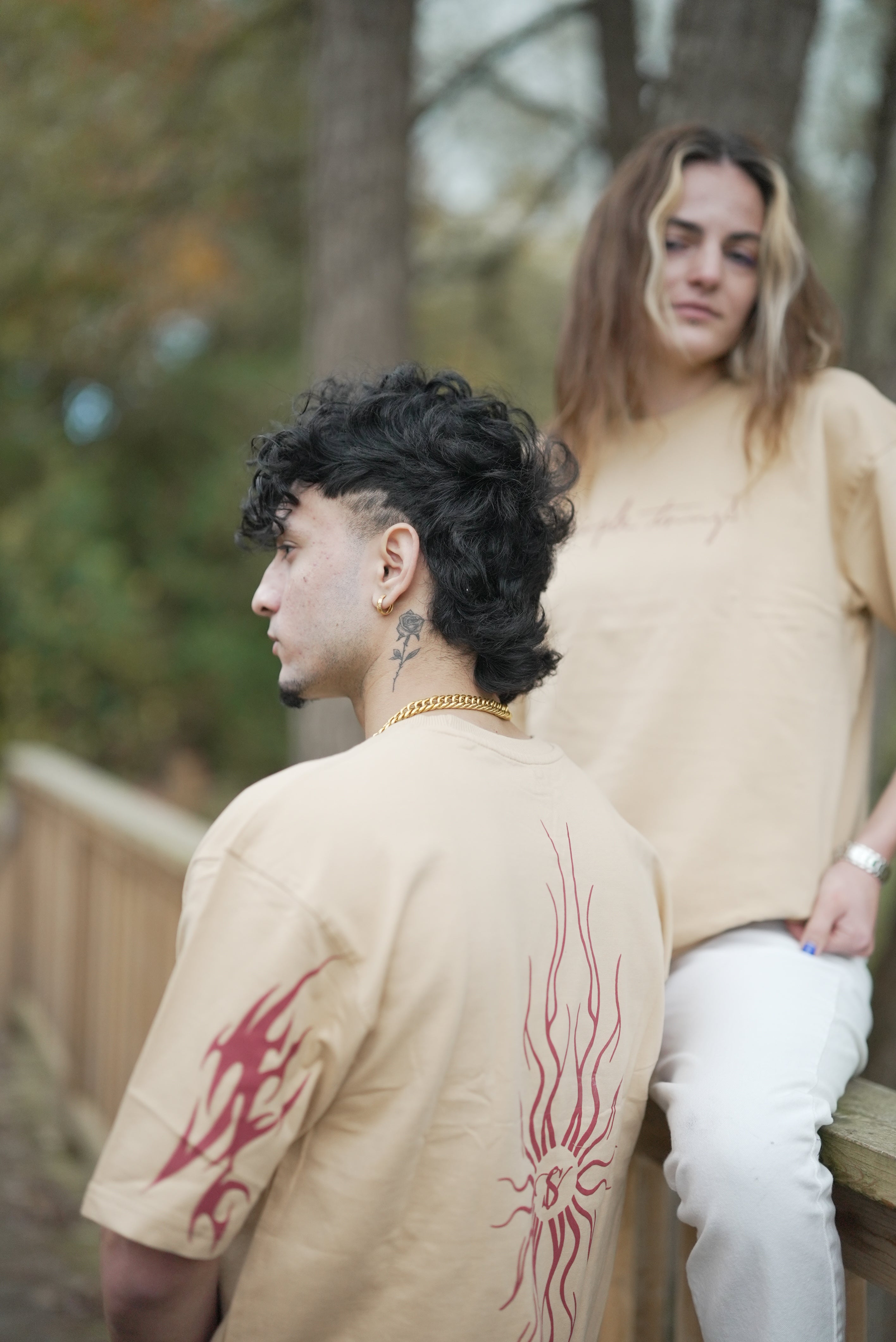 Beige Blazing Aura T-Shirt