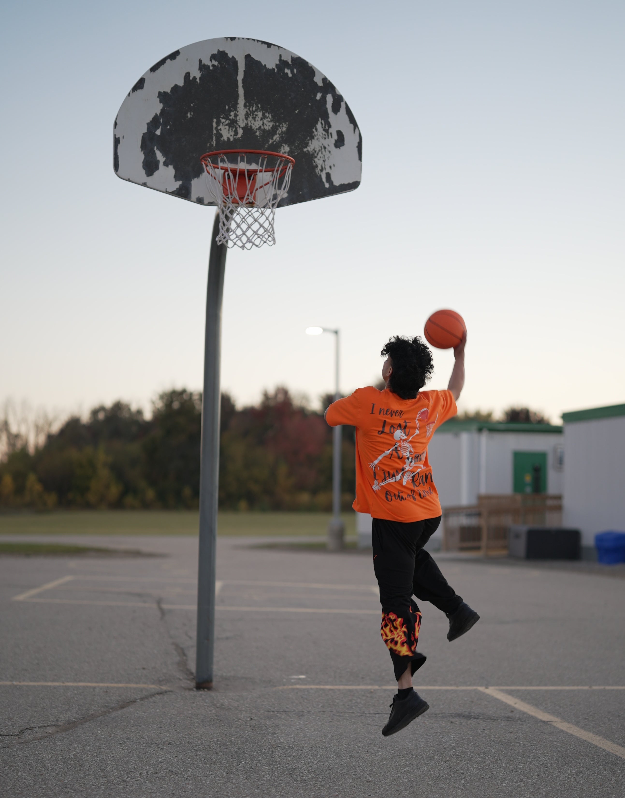 Orange Basketball Flame T-Shirt