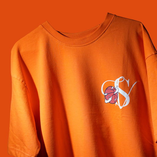 Orange Basketball Flame T-Shirt
