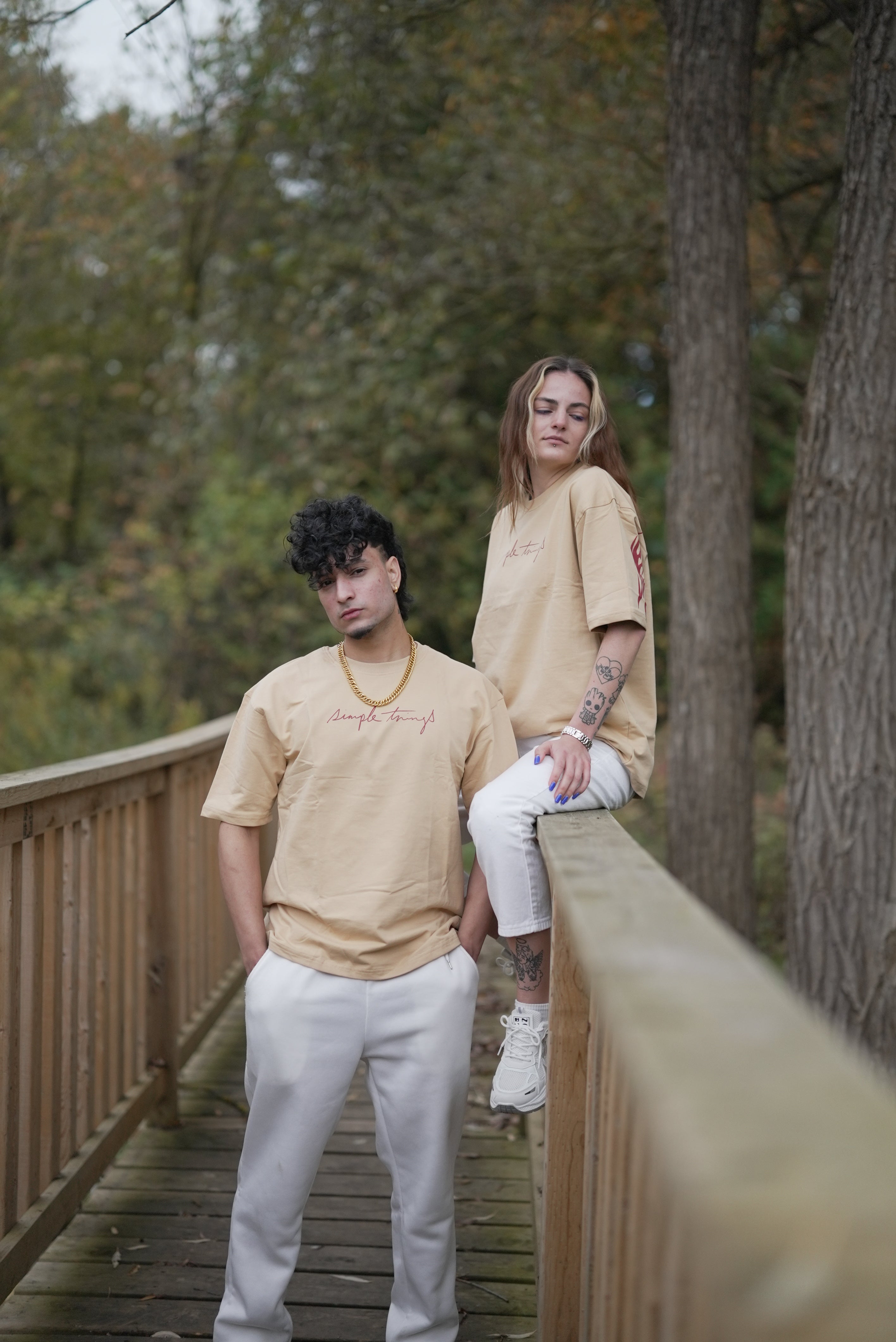 Beige Blazing Aura T-Shirt