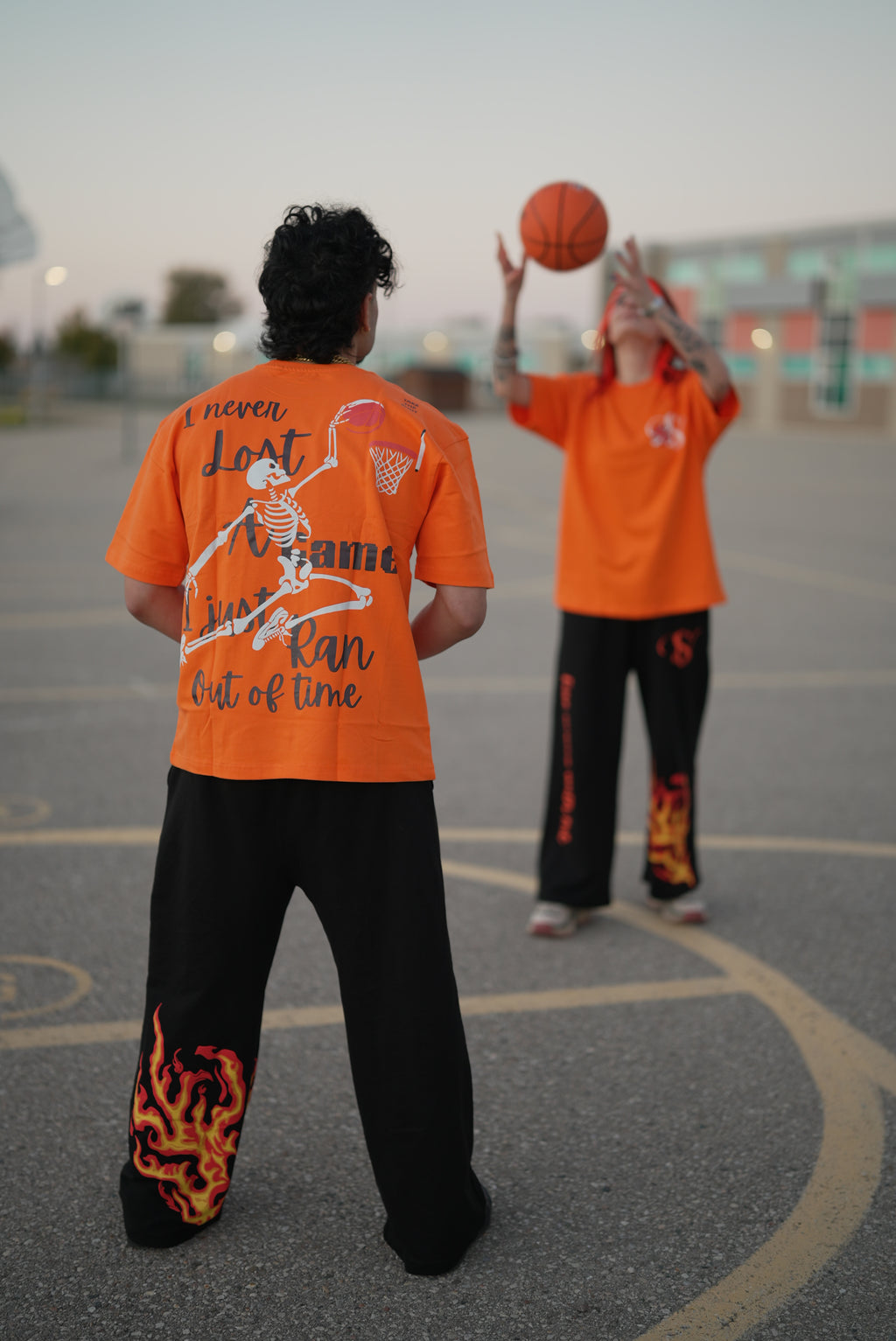Orange Basketball Flame T-Shirt