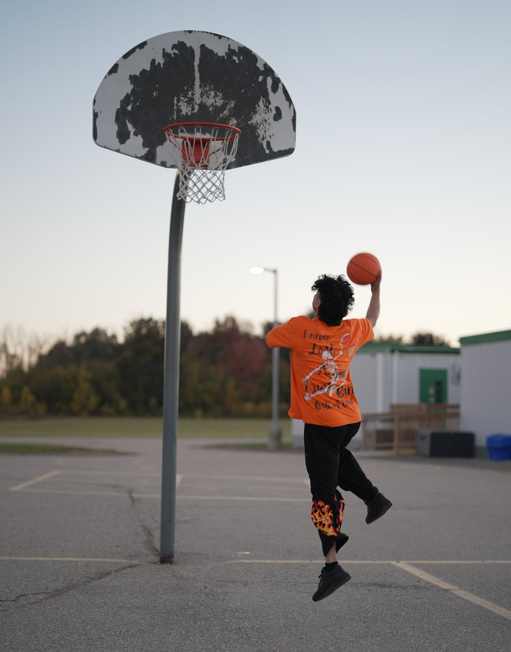 Orange Basketball Flame T-Shirt